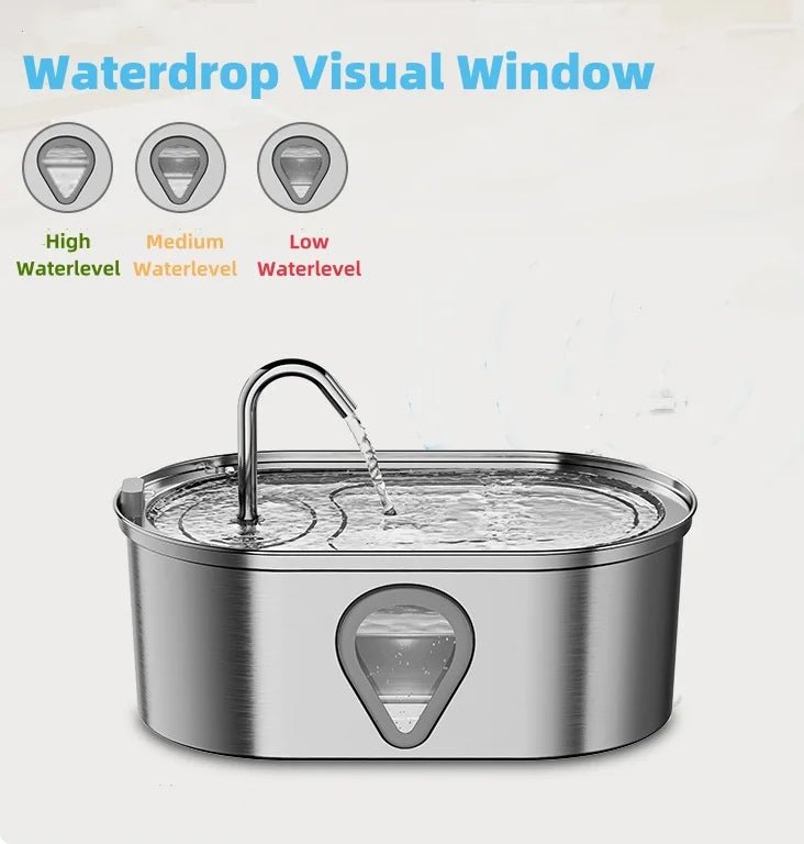 3.5L large capacity pet water dispenser automatic stainless steel cat water fountain