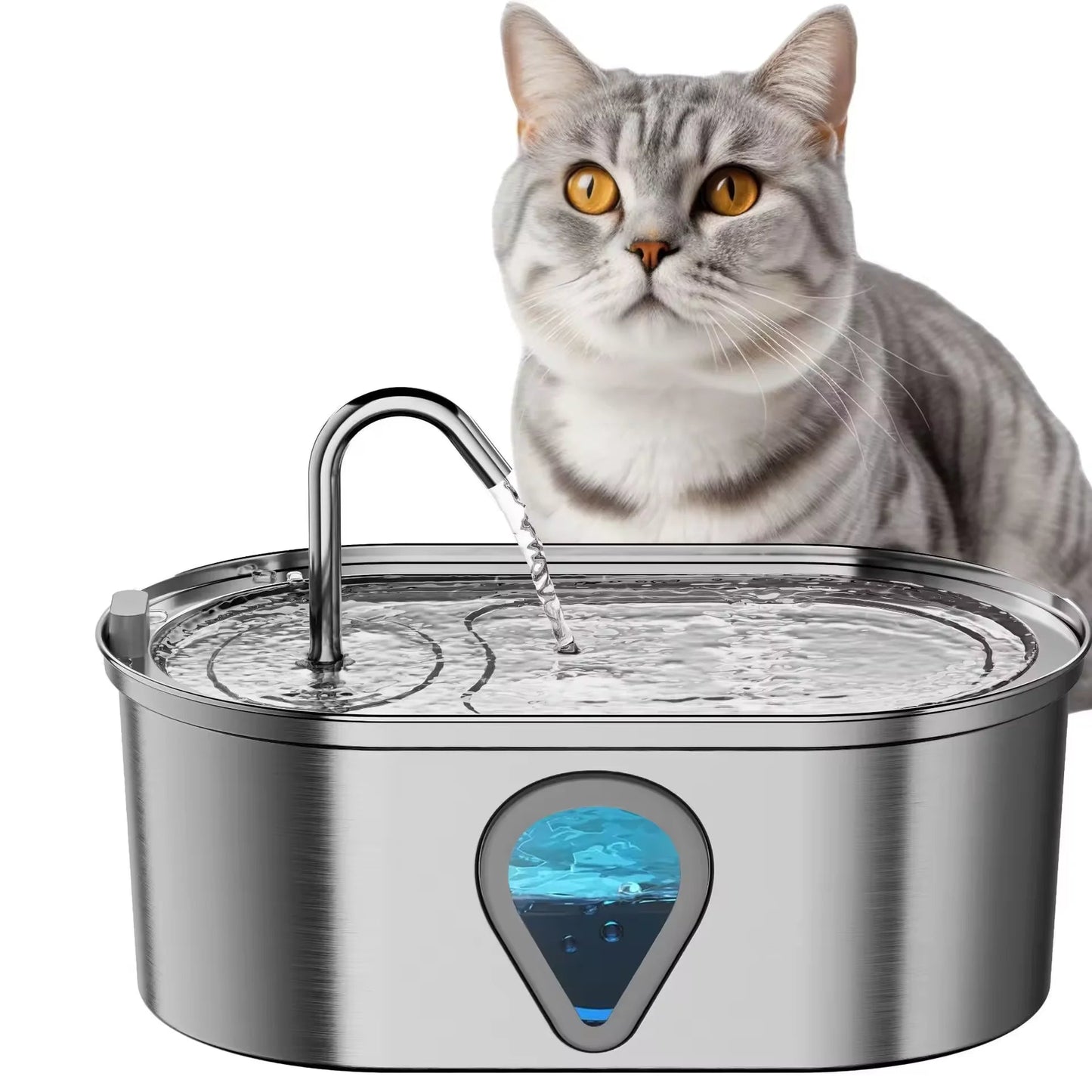 3.5L large capacity pet water dispenser automatic stainless steel cat water fountain