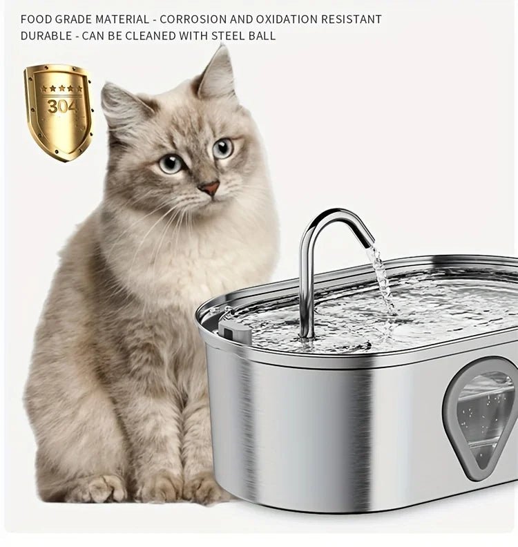 3.5L large capacity pet water dispenser automatic stainless steel cat water fountain