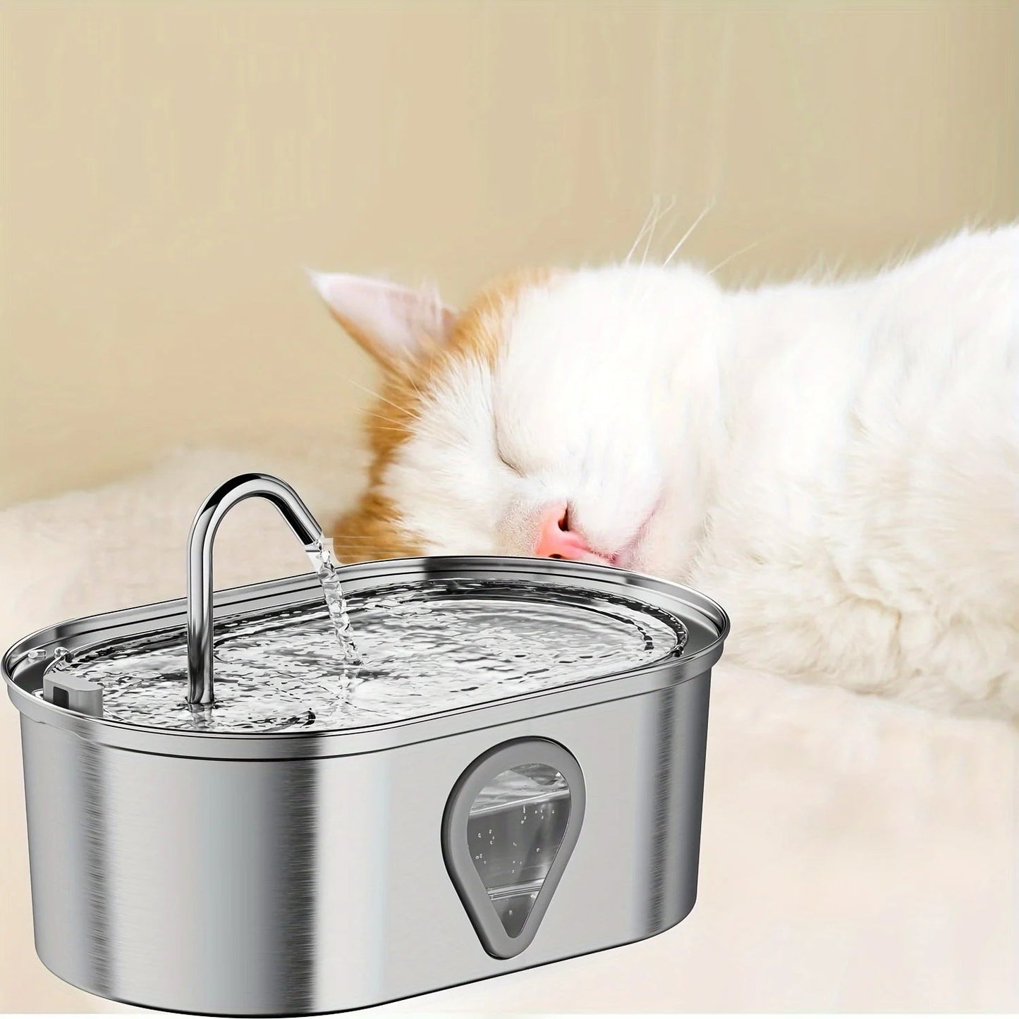 3.5L large capacity pet water dispenser automatic stainless steel cat water fountain