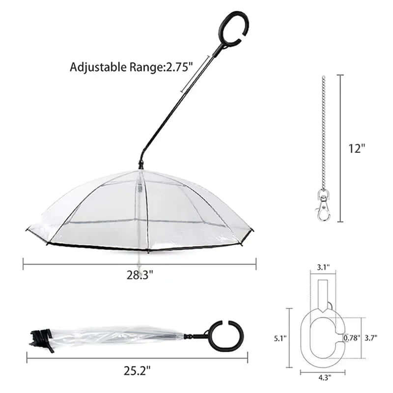 ATUBAN Dog Umbrella with Leash for Small Pets