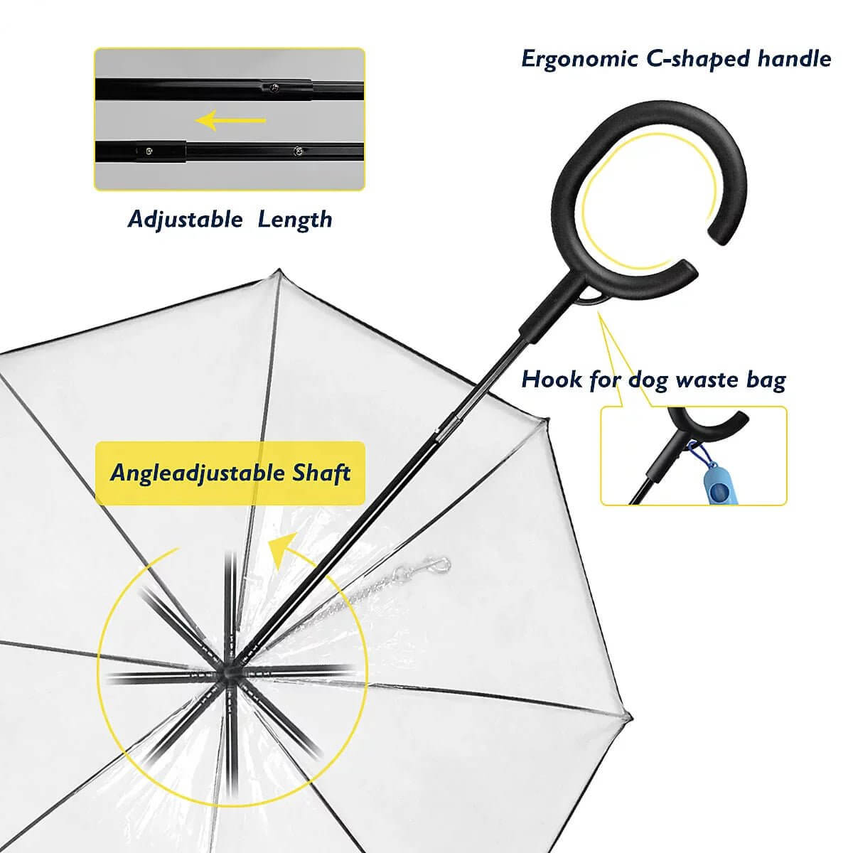 ATUBAN Dog Umbrella with Leash for Small Pets
