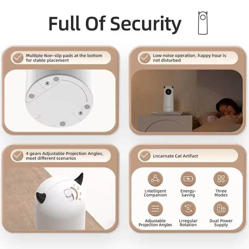 Smart Interactive Automatic Cat Toy Teasing Pet LED Laser