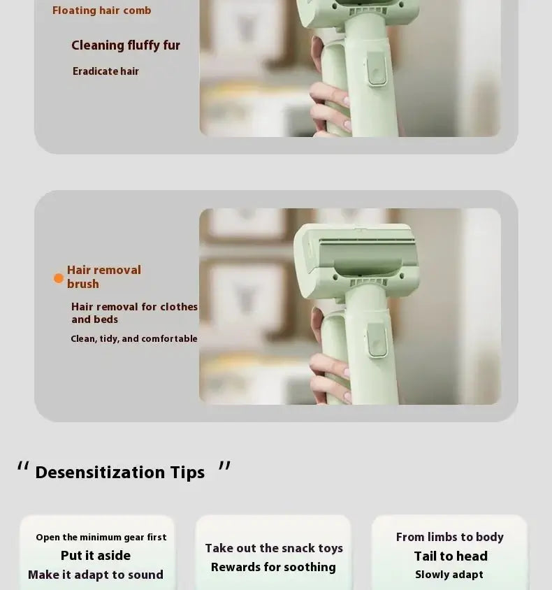 Pet Grooming Vac Kit - Cat Hair Vacuum Attachment for Easy Grooming