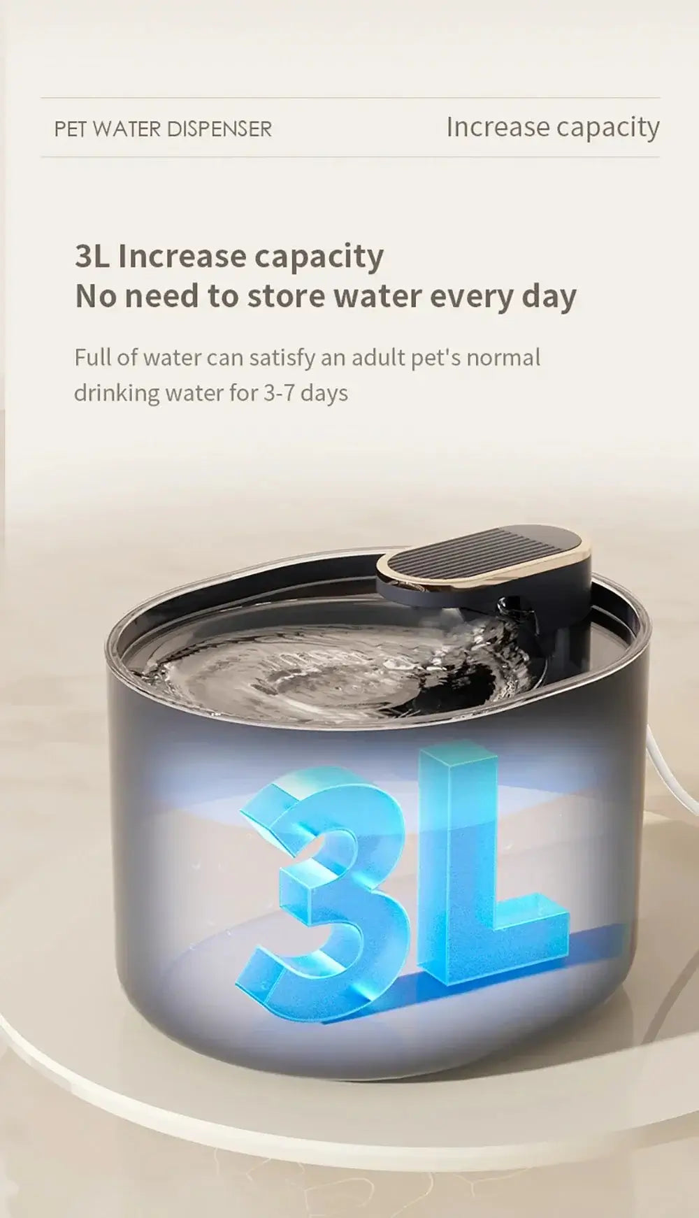 Cat water fountain automatic 3L Dispenser with LED