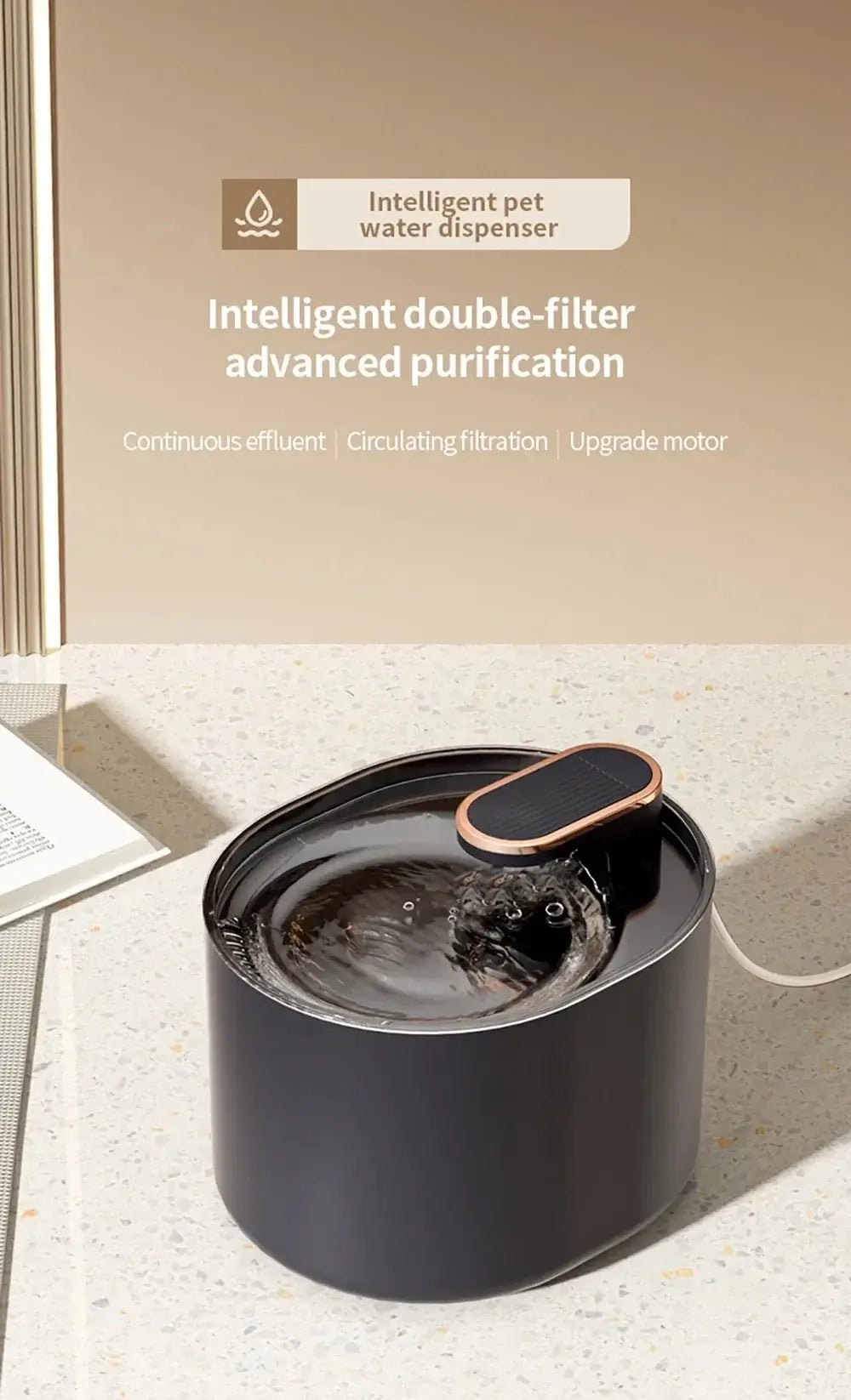 Cat water fountain automatic 3L Dispenser with LED