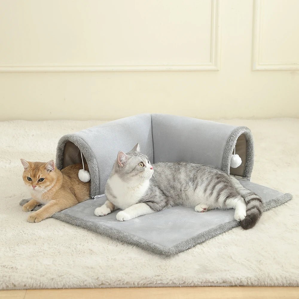 Cozy Cat Bed with Tunnel - Indoor Cats Multifunctional Activities
