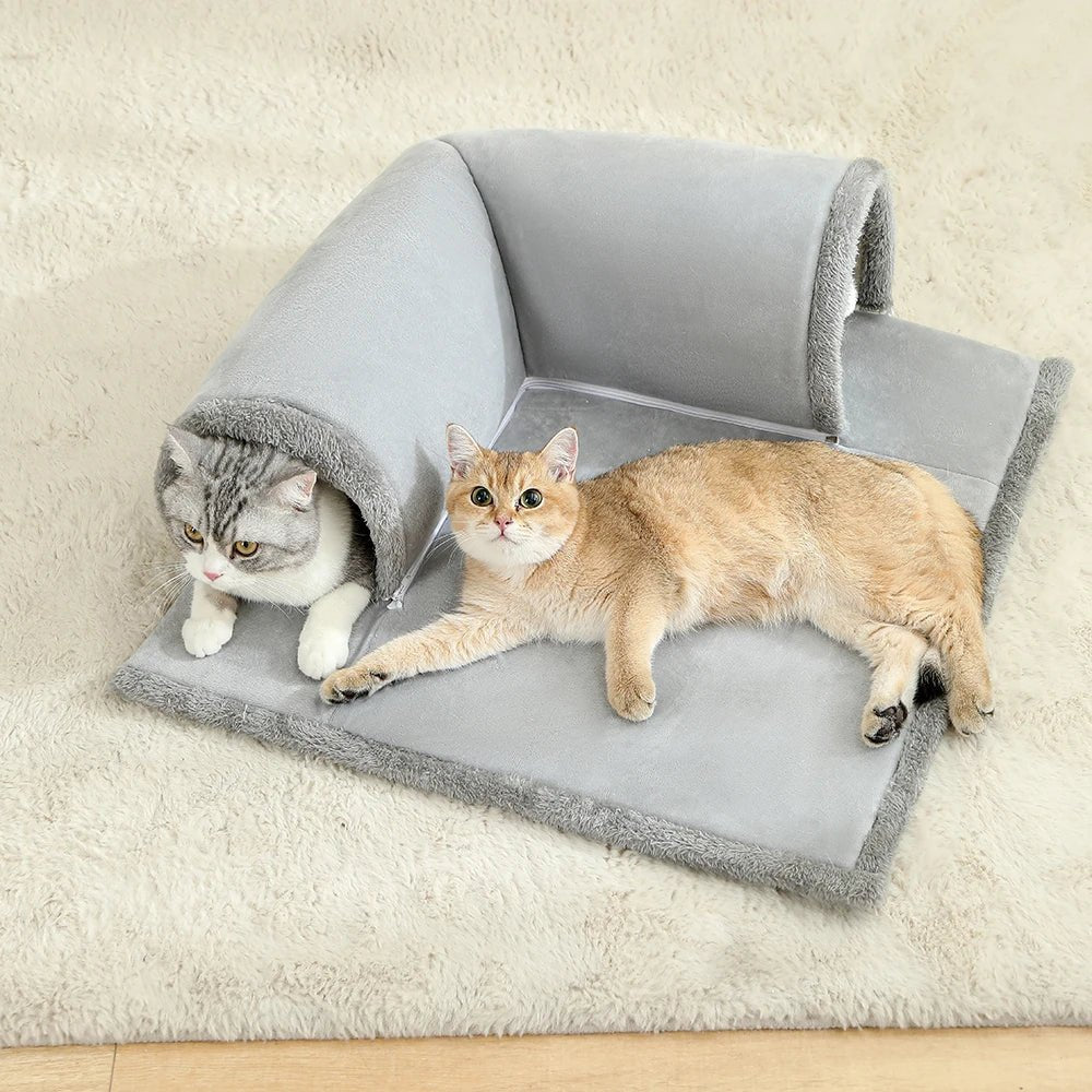 Cozy Cat Bed with Tunnel - Indoor Cats Multifunctional Activities