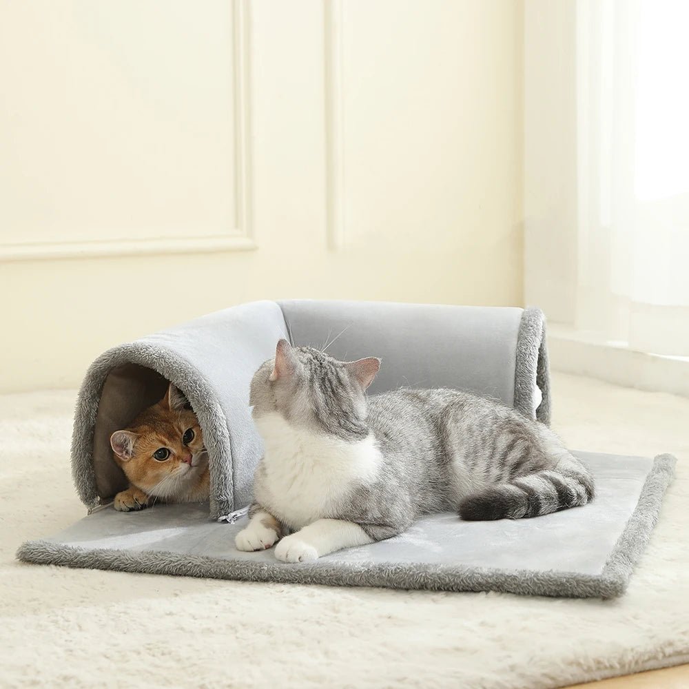Cozy Cat Bed with Tunnel - Indoor Cats Multifunctional Activities