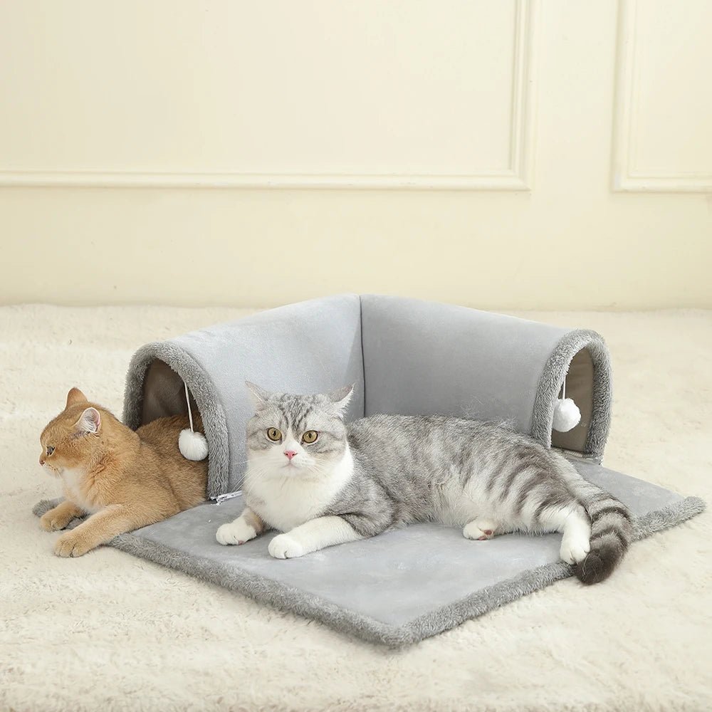 Cozy Cat Bed with Tunnel - Indoor Cats Multifunctional Activities