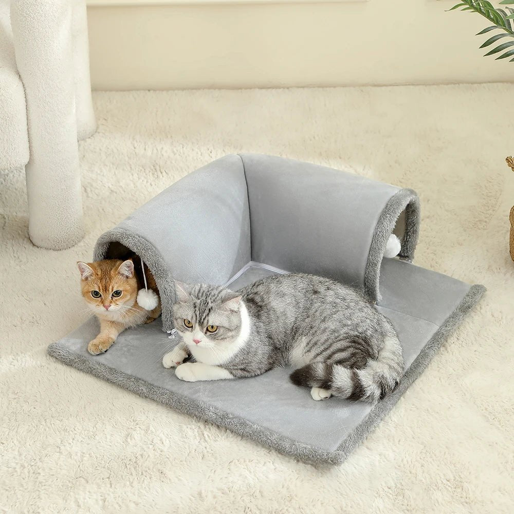 Cozy Cat Bed with Tunnel - Indoor Cats Multifunctional Activities