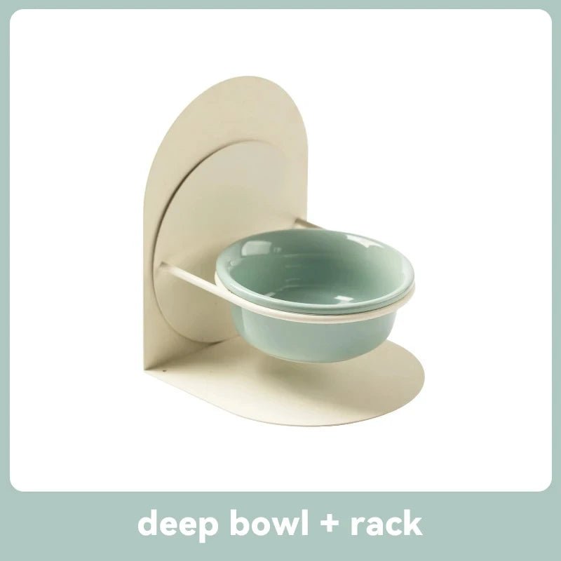Adjustable Ceramic Pet Bowl – Detachable Elevated Feeder for Cats & Dogs