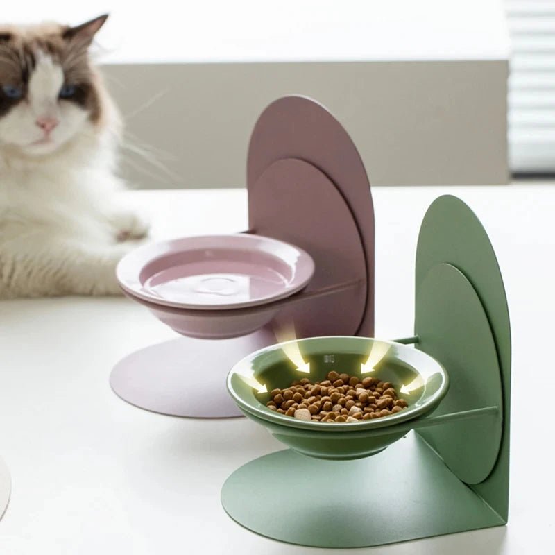 Adjustable Ceramic Pet Bowl – Detachable Elevated Feeder for Cats & Dogs