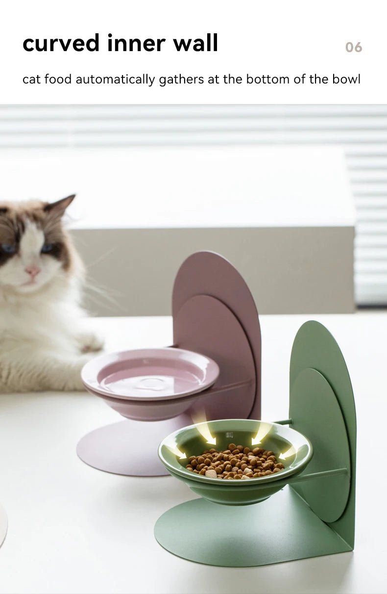 Adjustable Ceramic Pet Bowl – Detachable Elevated Feeder for Cats & Dogs