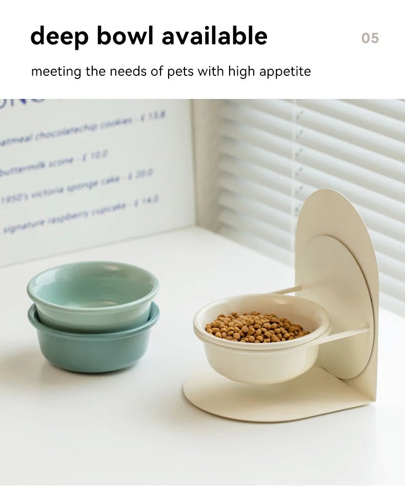 Adjustable Ceramic Pet Bowl – Detachable Elevated Feeder for Cats & Dogs