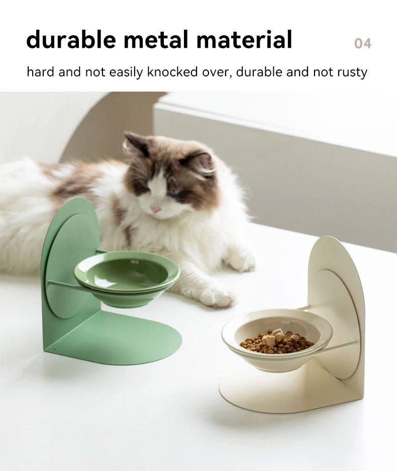 Adjustable Ceramic Pet Bowl – Detachable Elevated Feeder for Cats & Dogs