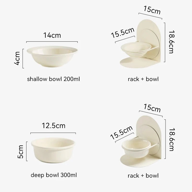 Adjustable Ceramic Pet Bowl – Detachable Elevated Feeder for Cats & Dogs