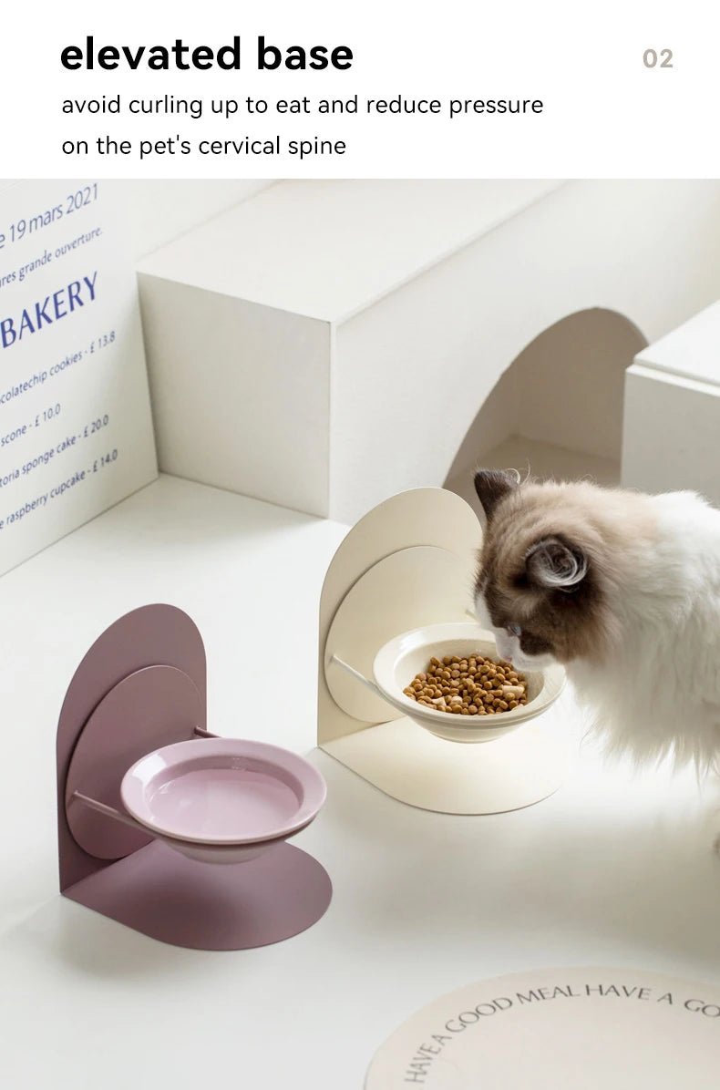 Adjustable Ceramic Pet Bowl – Detachable Elevated Feeder for Cats & Dogs