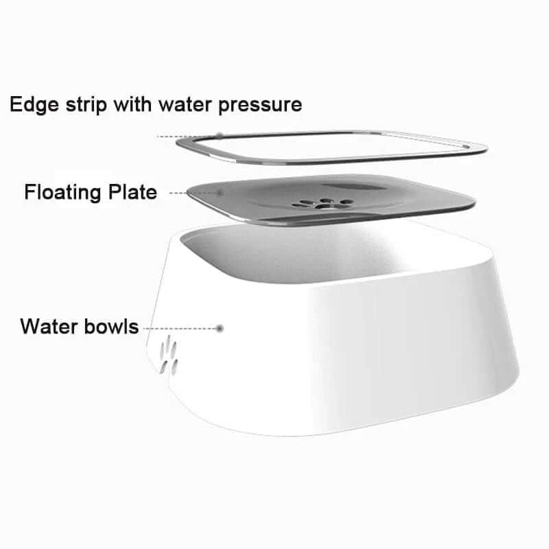 Dog Drinking water Bowl with Floating, Non-wetting Mouth