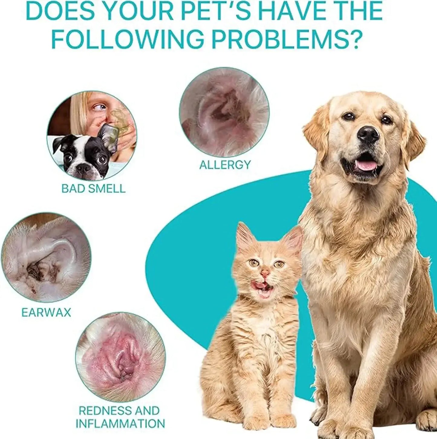 Dog Ear Care Powder: Pet Ear Cleaner for Gentle Ear Cleaning