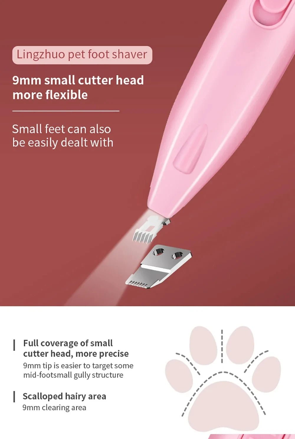 Electric Pet Hair Trimmer – Professional Dog & Cat Grooming Clipper for Paws, Ears & Tail