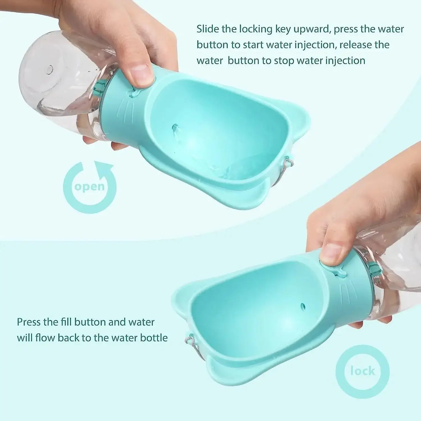 Pet Water Bottle Dispenser with Detachable Food Container