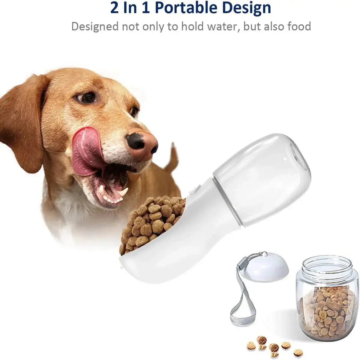 Pet Water Bottle Dispenser with Detachable Food Container