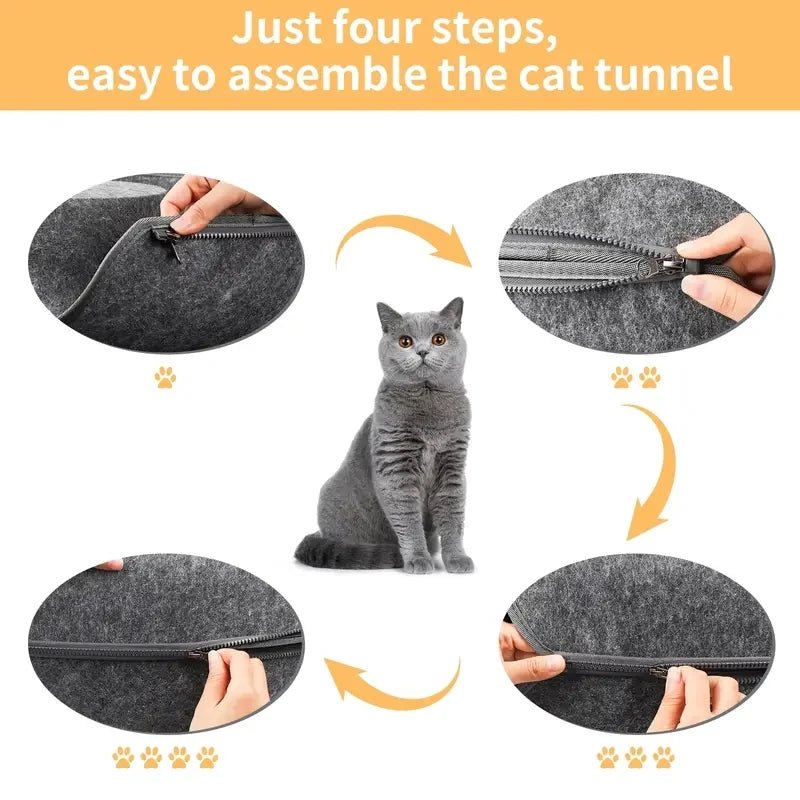 Interactive Donut Cat Bed & Tunnel: Kitten Sports Equipment & Toys Combo