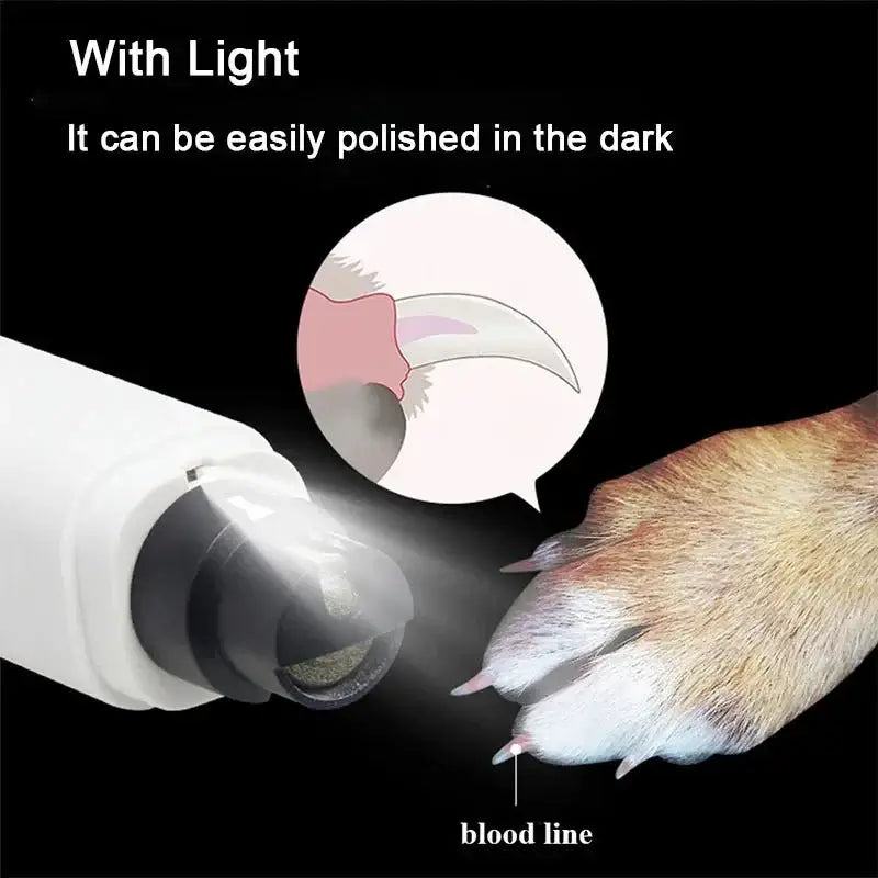 Electric Pet Nail Grinder LED Light Clippers