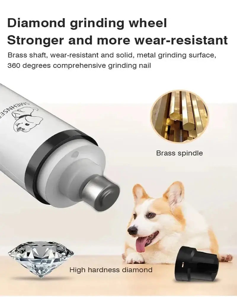 Electric Pet Nail Grinder LED Light Clippers