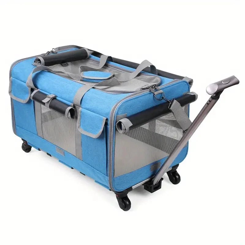 Extra-Large Pet Trolley Carrier – Foldable & Detachable Travel Bag for Dogs & Cats