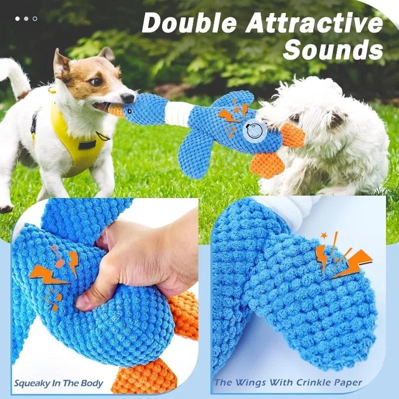Interactive Plush Doll Chew Squeak Toy - Indestructible Pet Toys for Cats Dogs