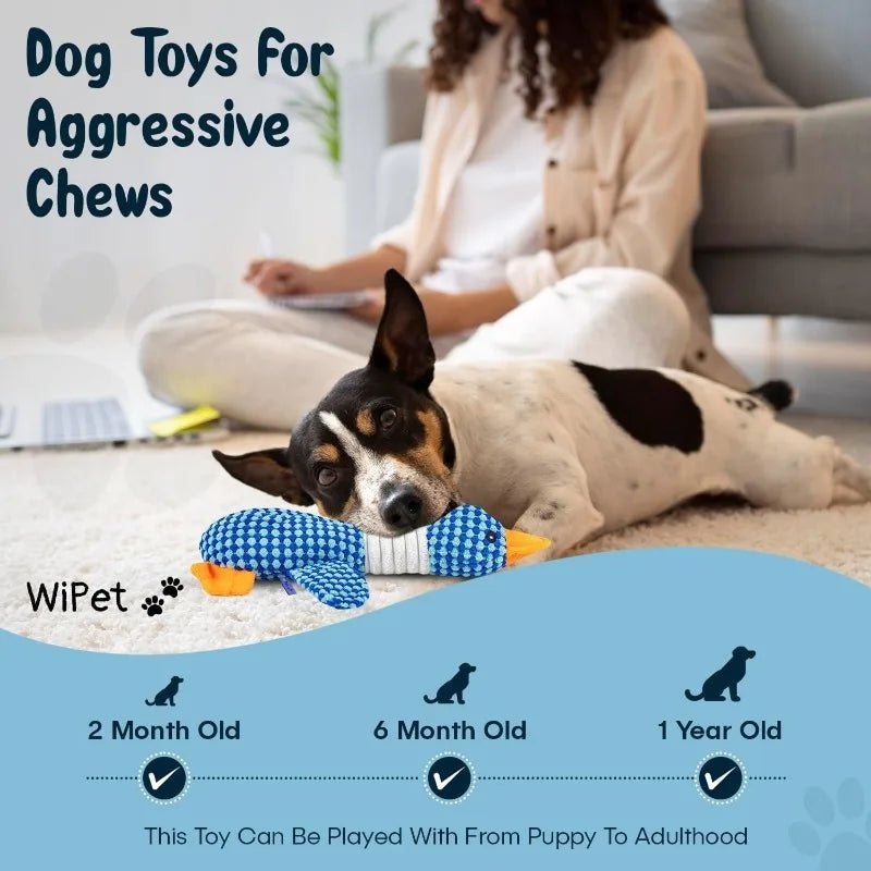 Interactive Plush Doll Chew Squeak Toy - Indestructible Pet Toys for Cats Dogs