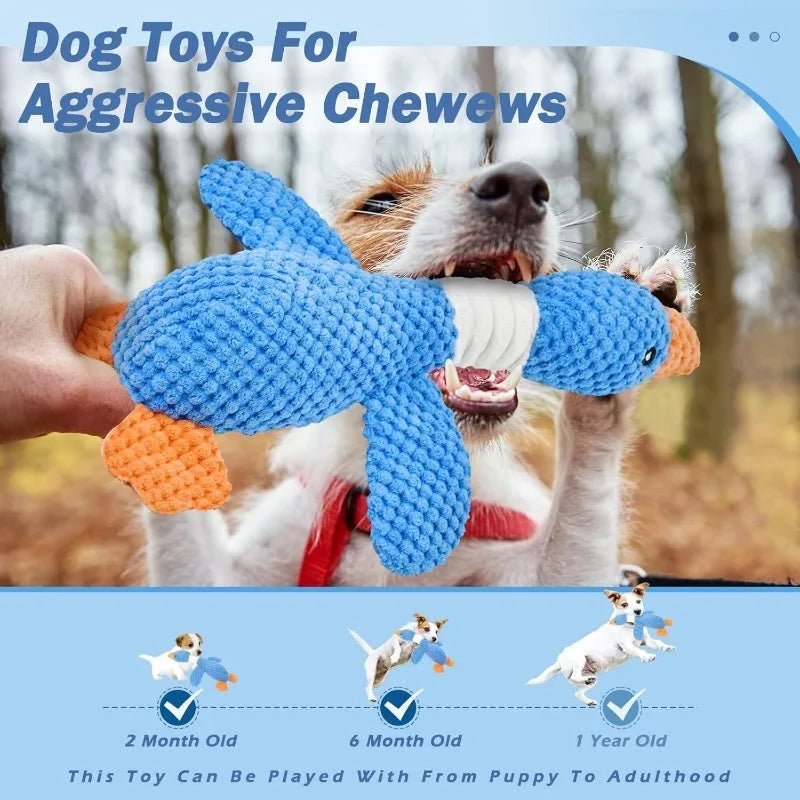 Interactive Plush Doll Chew Squeak Toy - Indestructible Pet Toys for Cats Dogs