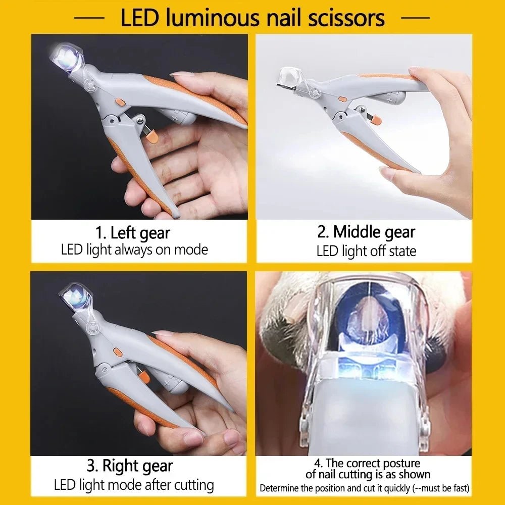 LED Pet Nail Clipper – Precision Dog & Cat Nail Trimmer with Magnifier