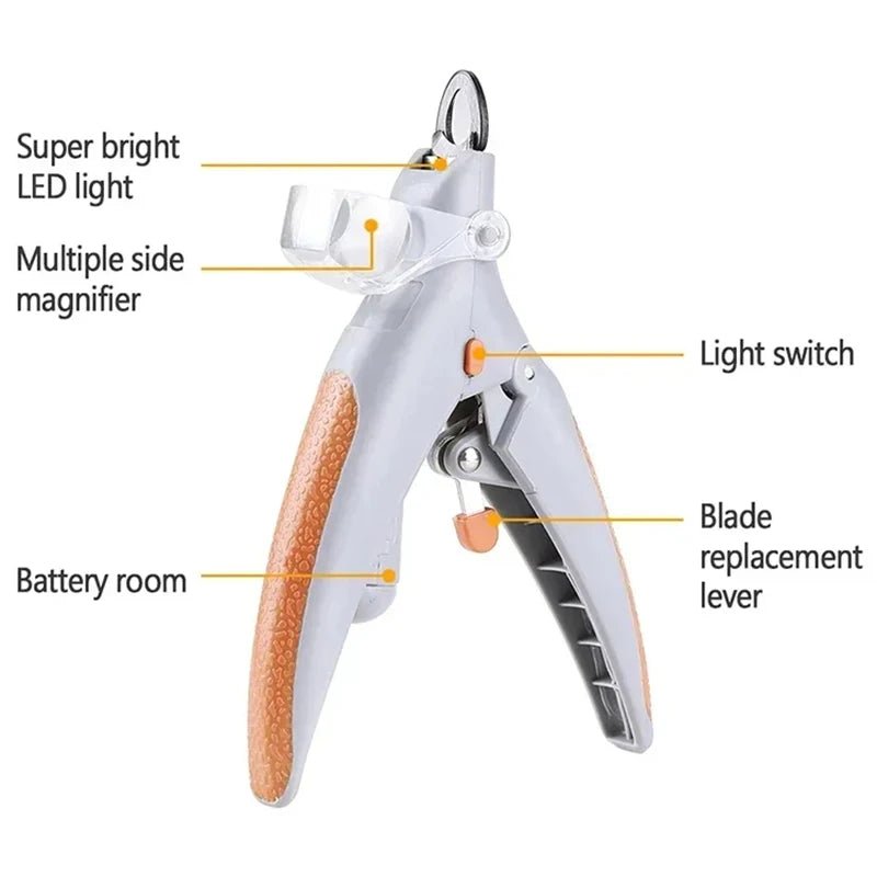 LED Pet Nail Clipper – Precision Dog & Cat Nail Trimmer with Magnifier
