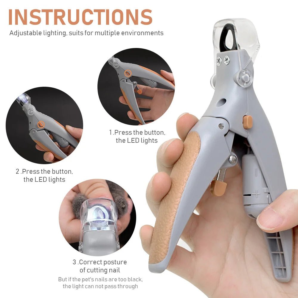 LED Pet Nail Clipper – Precision Dog & Cat Nail Trimmer with Magnifier