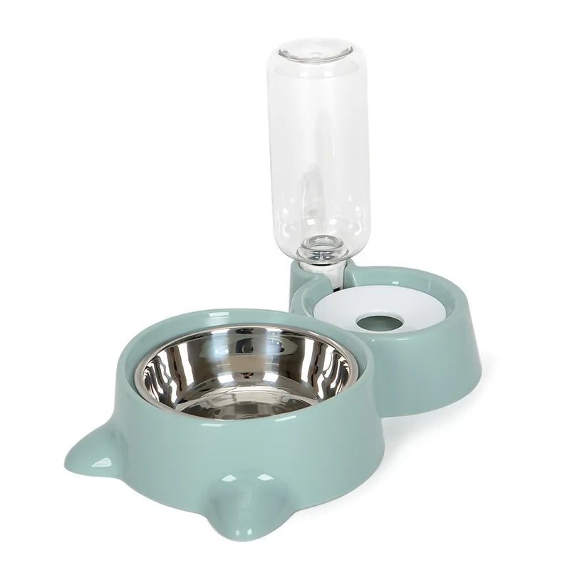 Automatic 2-in-1 Pet Food & Water Dispenser for Cats - Dog Bowl Waterer & Feeder