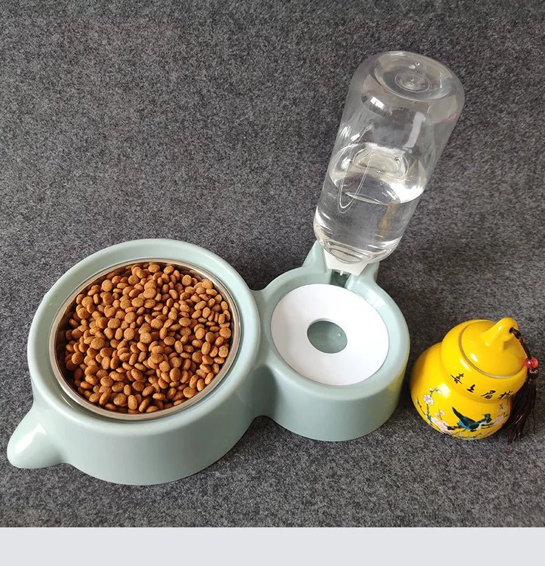 Automatic 2-in-1 Pet Food & Water Dispenser for Cats - Dog Bowl Waterer & Feeder