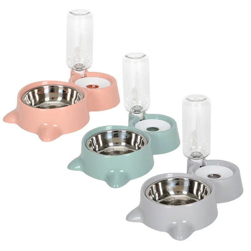Automatic 2-in-1 Pet Food & Water Dispenser for Cats - Dog Bowl Waterer & Feeder
