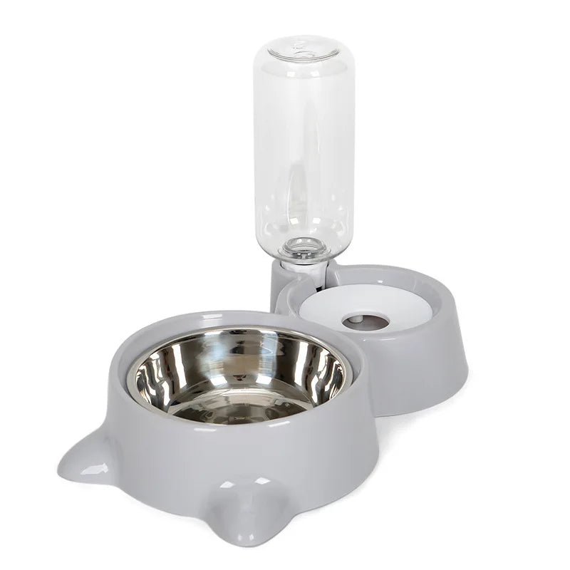 Automatic 2-in-1 Pet Food & Water Dispenser for Cats - Dog Bowl Waterer & Feeder