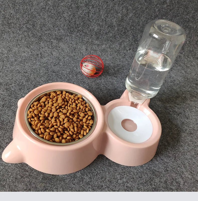 Automatic 2-in-1 Pet Food & Water Dispenser for Cats - Dog Bowl Waterer & Feeder