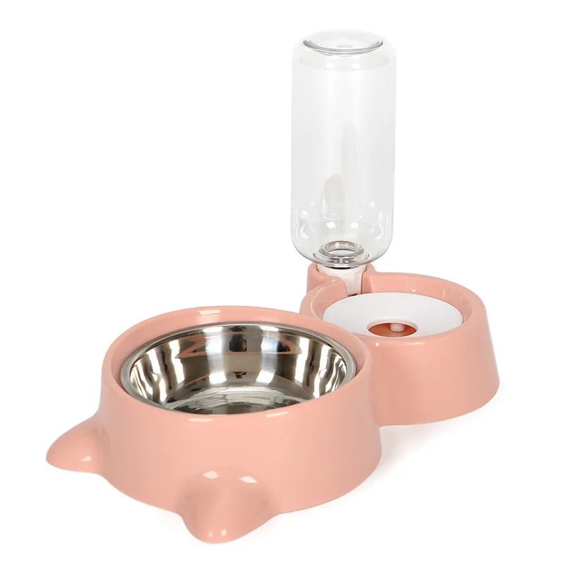 Automatic 2-in-1 Pet Food & Water Dispenser for Cats - Dog Bowl Waterer & Feeder