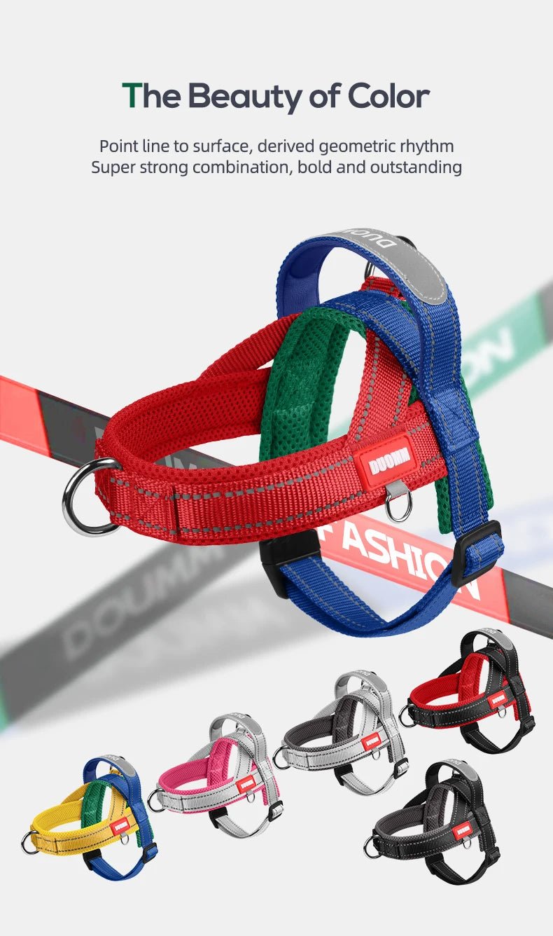 Adjustable Dog Harness – No-Pull Saddle Design for Small, Medium & Large Dogs