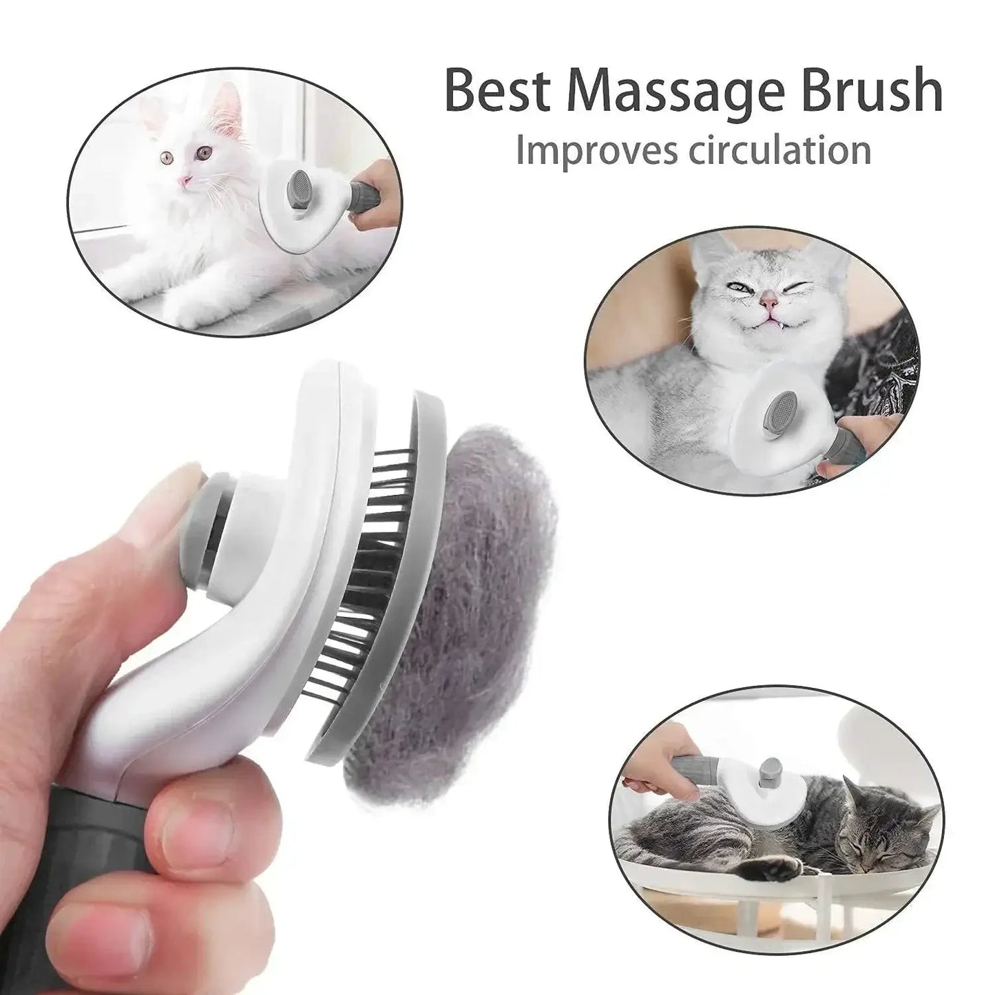 Self cleaning pet brush for Dogs & Cats