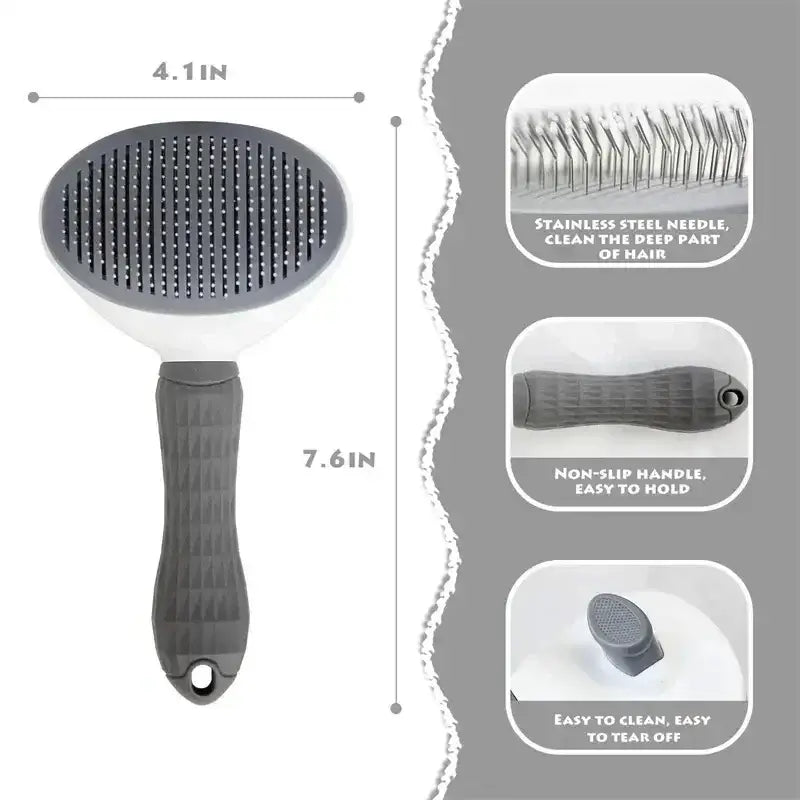 Self cleaning pet brush for Dogs & Cats