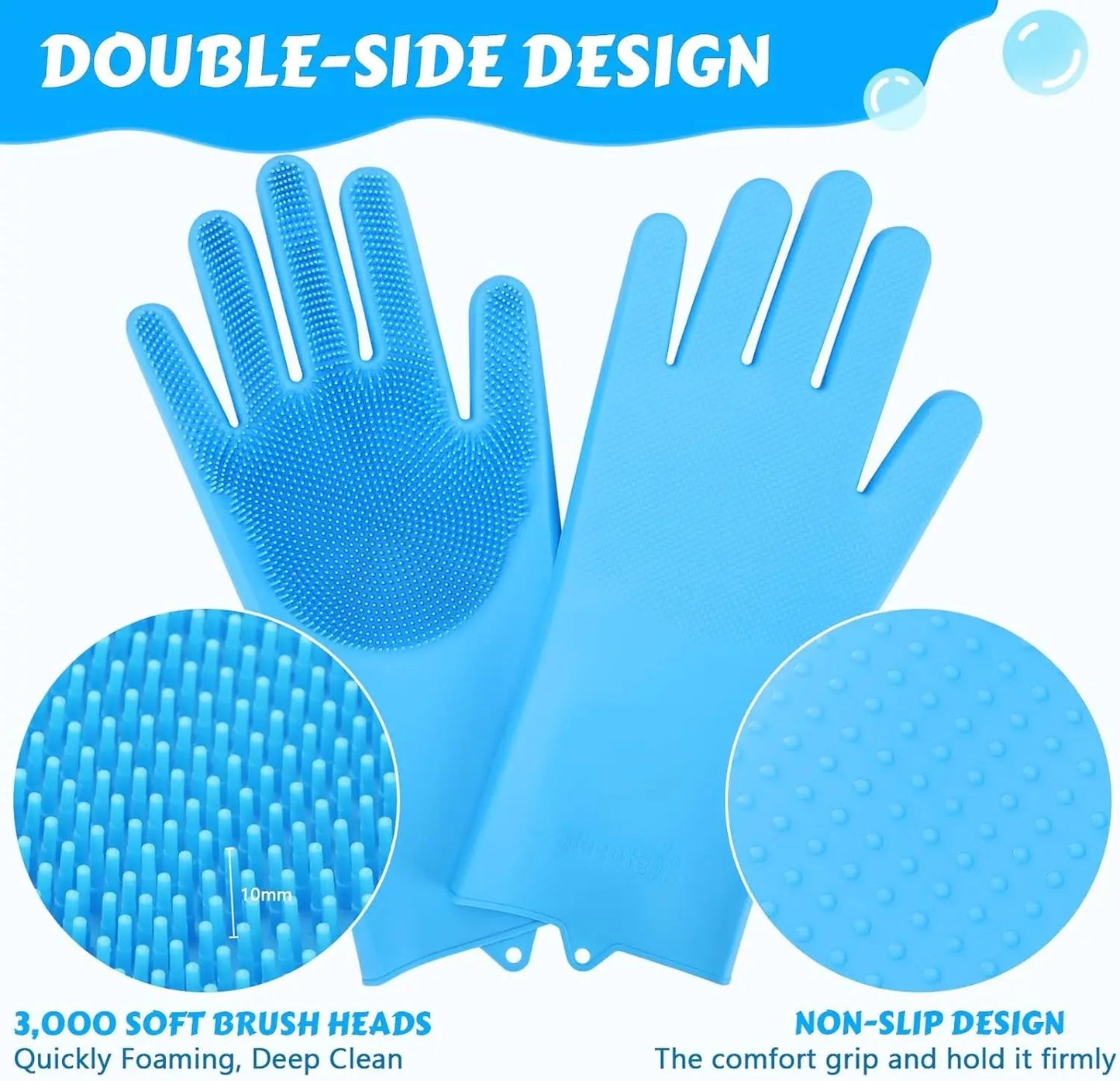 Pet Grooming Gloves – Soft Silicone Bath & Hair Removal Glove for Dogs & Cats