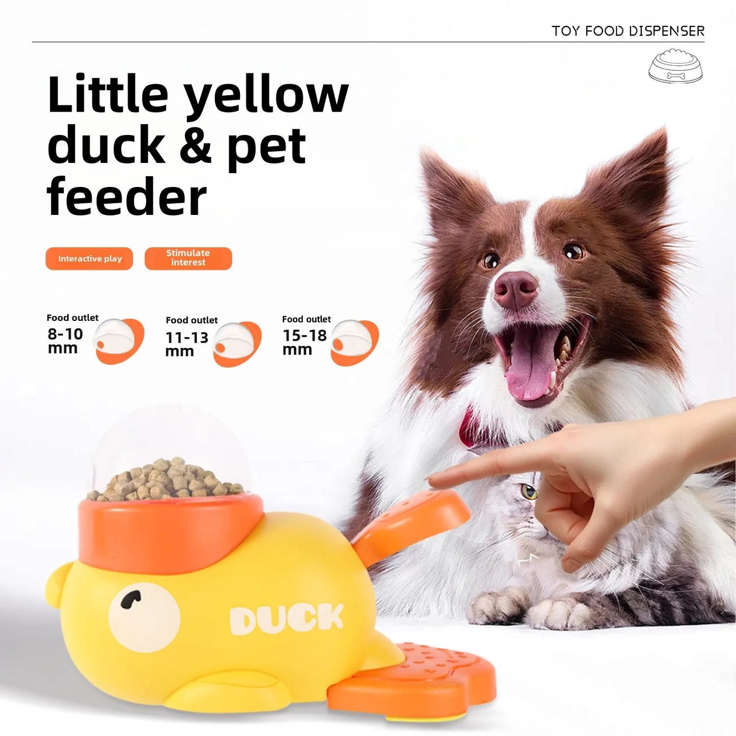 Cartoon Duck Pet Snack Feeder – Automatic Dog & Cat Treat Dispenser for Training
