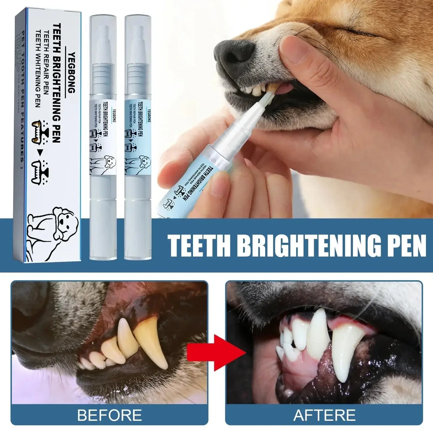 Pets Teeth Cleaning Kit – Toothbrush, Tartar Remover