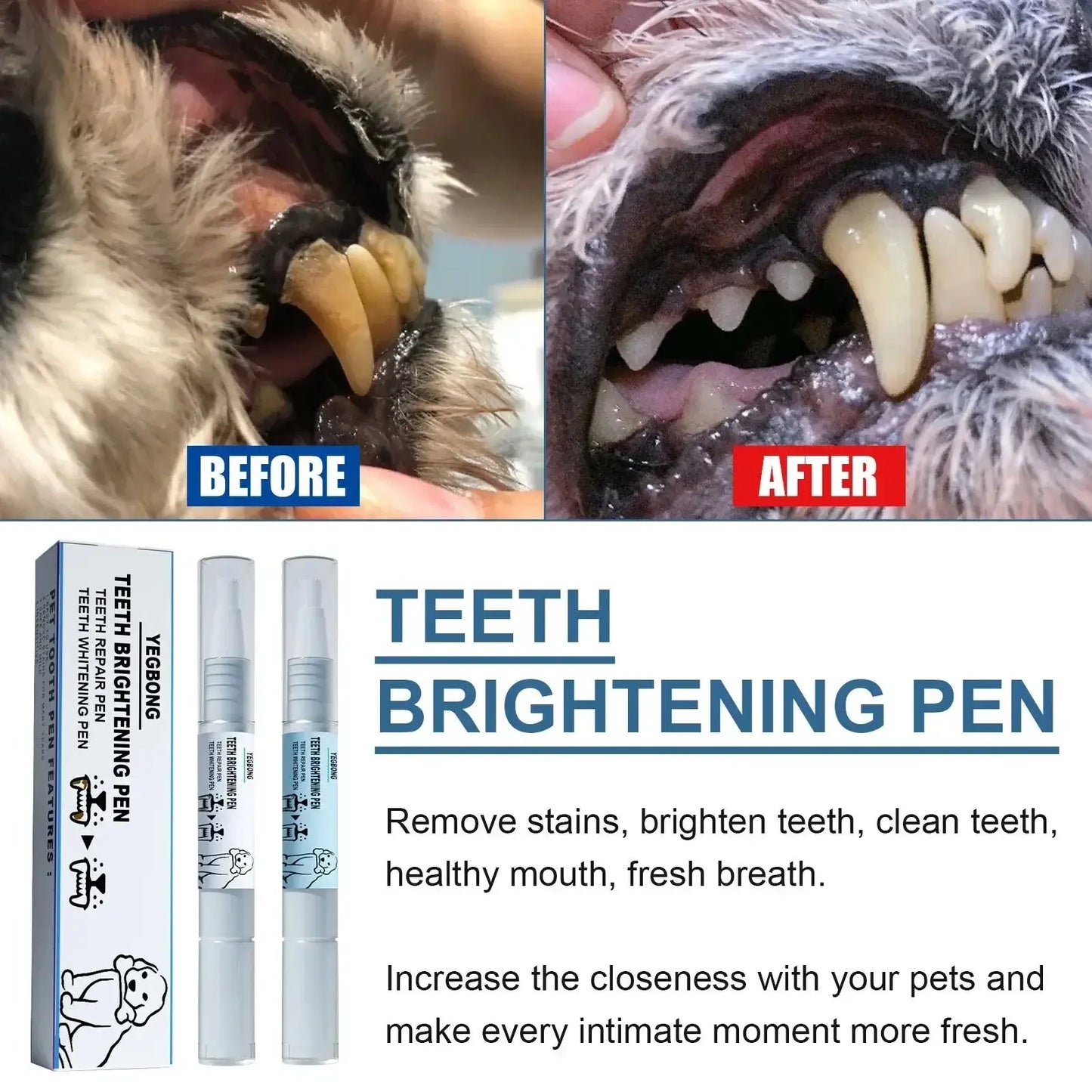 Pets Teeth Cleaning Kit – Toothbrush, Tartar Remover